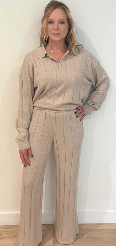 Birchbend Ribbed Pants-Beige-Final Sale - Wear with style