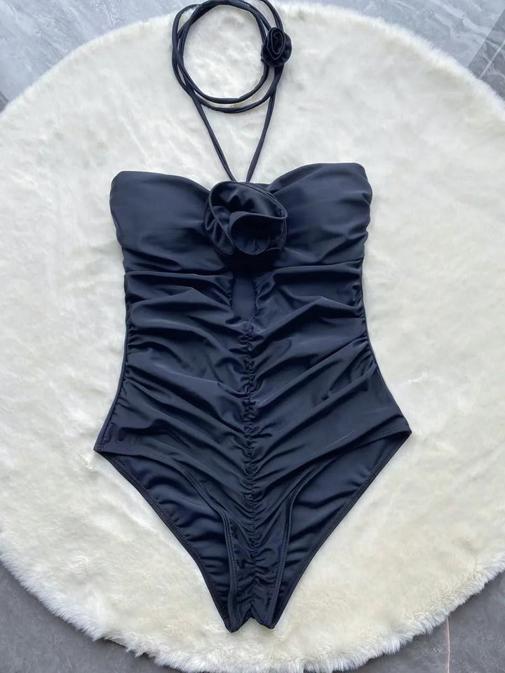 Black rose one piece swimsuit - Wear with style