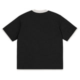 Black with Bone Trim Knitted classic tee - Wear with style