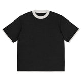 Black with Bone Trim Knitted classic tee - Wear with style