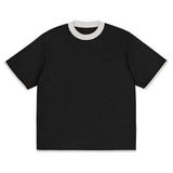 Black with Bone Trim Knitted classic tee - Wear with style