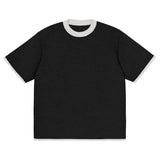 Black with Bone Trim Knitted classic tee - Wear with style