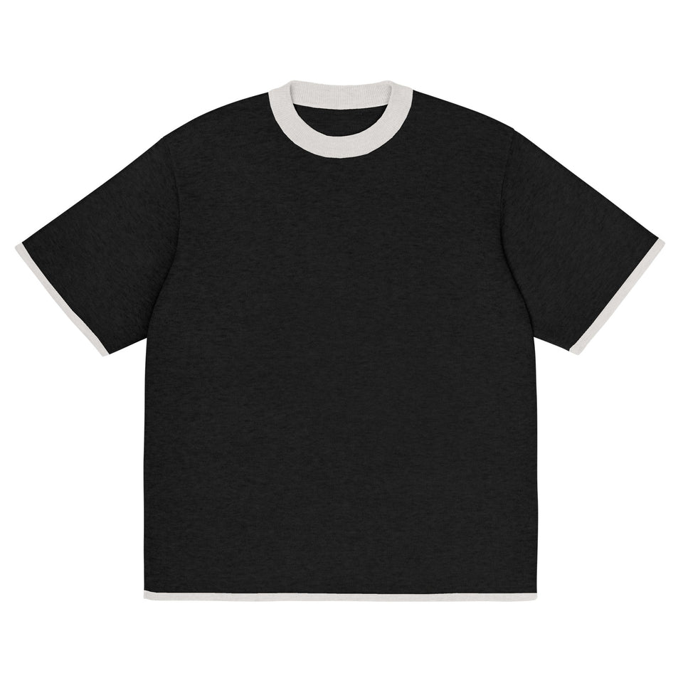 Black with Bone Trim Knitted classic tee - Wear with style