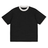 Black with Bone Trim Knitted classic tee - Wear with style