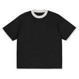 Black with Bone Trim Knitted classic tee - Wear with style