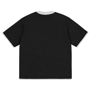 Black with Bone Trim Knitted classic tee - Wear with style