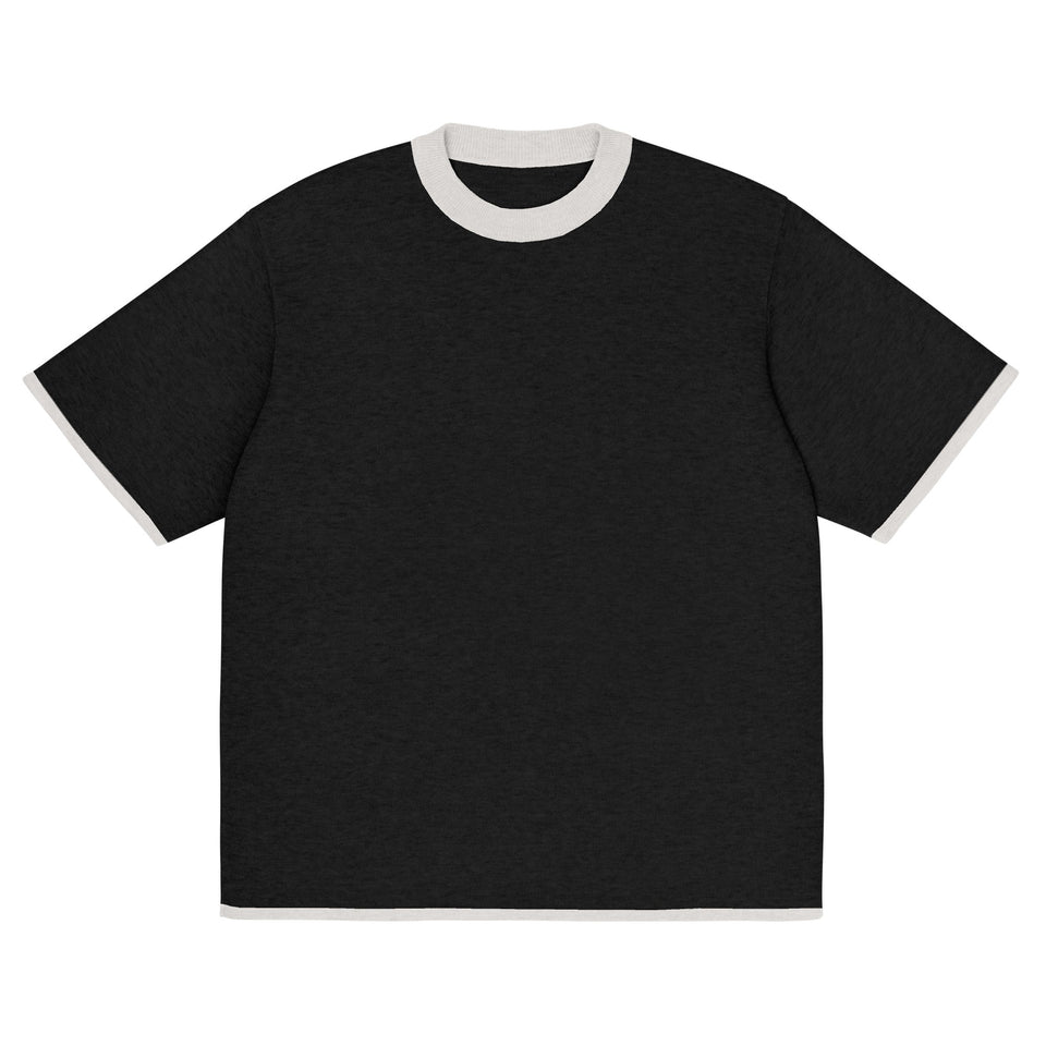 Black with Bone Trim Knitted classic tee - Wear with style