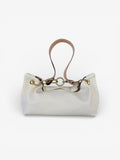 Blair - East West Shoulder Bag, Cream Woven Leather - Wear with style