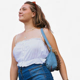 Blair - East West Shoulder Bag, Denim Leather - Wear with style