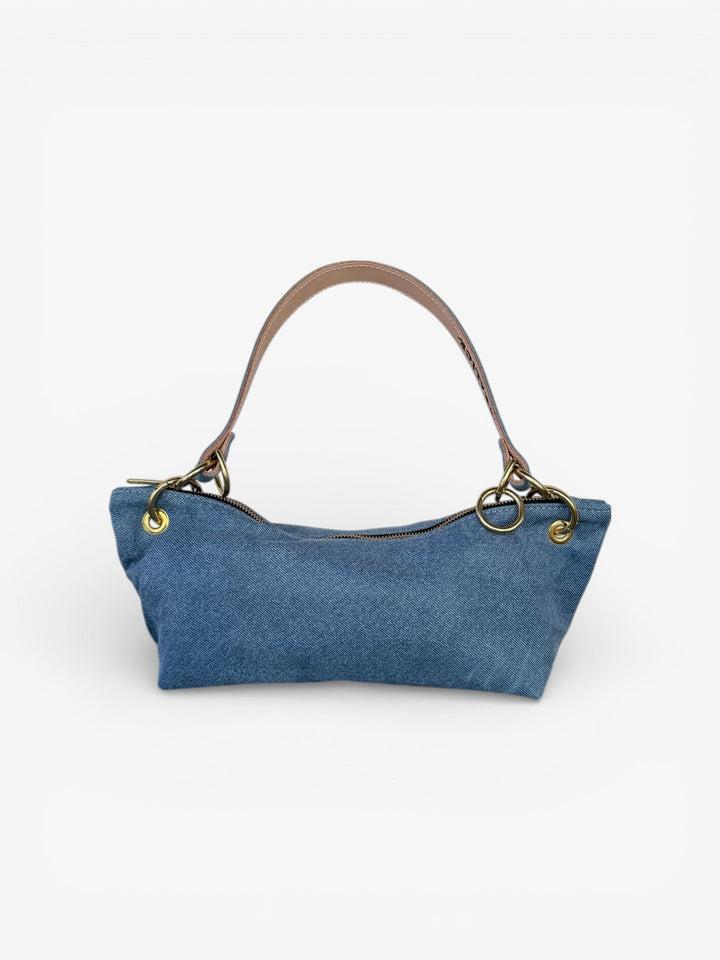 Blair - East West Shoulder Bag, Denim Leather - Wear with style