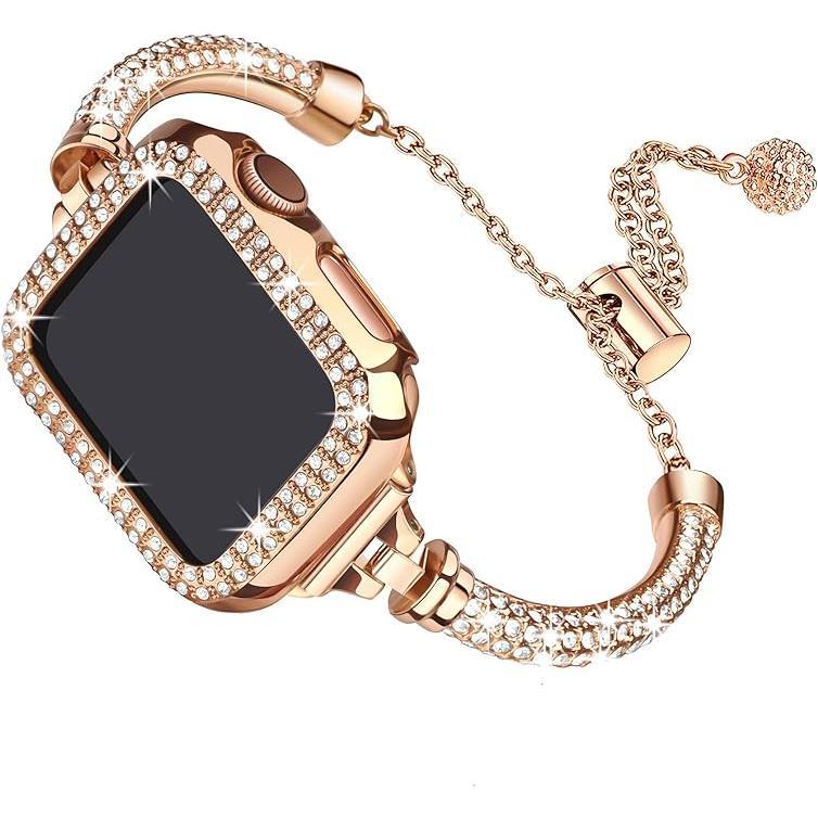 Bling Band Bracelet for Women | Compatible with Apple | Stainless Steel Dressy Metal Strap - Wear with style