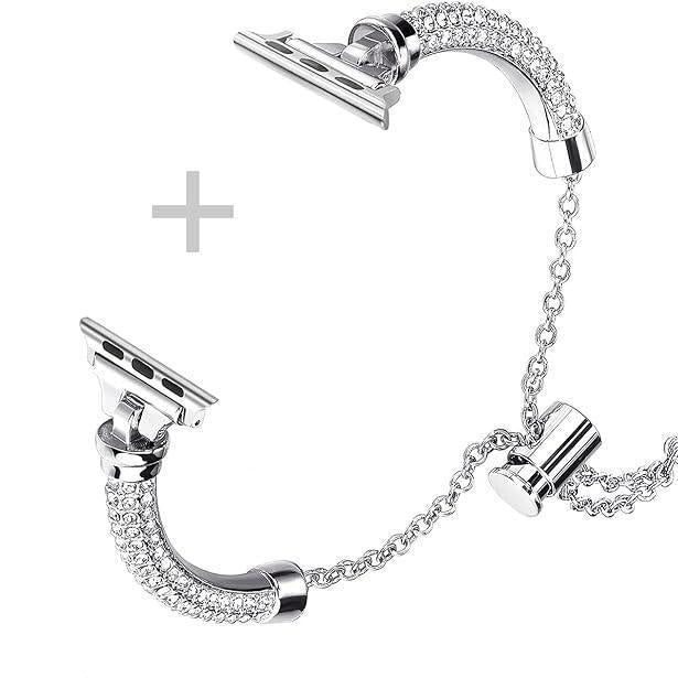 Bling Band Bracelet for Women | Compatible with Apple | Stainless Steel Dressy Metal Strap - Wear with style