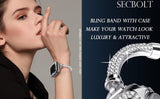 Bling Band Bracelet for Women | Compatible with Apple | Stainless Steel Dressy Metal Strap - Wear with style