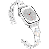 Bling Diamond Clover Bands for Women - Lucky, Cute & Sparkle Dressy Metal Bracelet Strap for Apple Watch - Wear with style