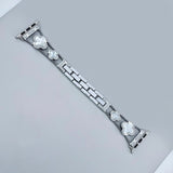 Bling Diamond Clover Bands for Women - Lucky, Cute & Sparkle Dressy Metal Bracelet Strap for Apple Watch - Wear with style