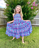Blue and Pink Palm Midi Maxi - Wear with style