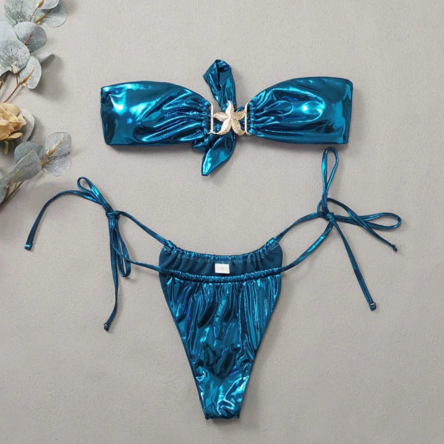 Blue Glossy MerBae two piece swimsuit - Wear with style