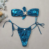 Blue Glossy MerBae two piece swimsuit - Wear with style