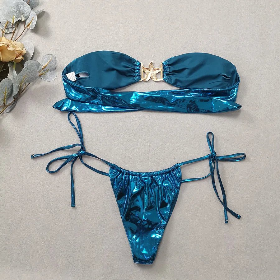 Blue Glossy MerBae two piece swimsuit - Wear with style