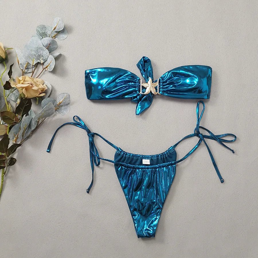 Blue Glossy MerBae two piece swimsuit - Wear with style