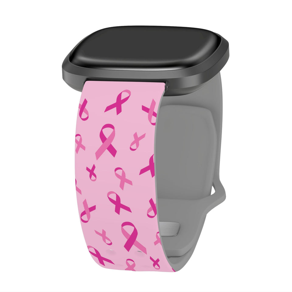 Breast Cancer Awareness HD Fitbit Versa 3 & Sense 1 Watch Band - Wear with style