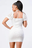 BUBBLE SLEEVES BODYCON MINI DRESS - Wear with style