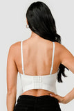 BUTTERFLY BOW FLORAL TRIM KNOT BUSTIER CROP TOP - Wear with style