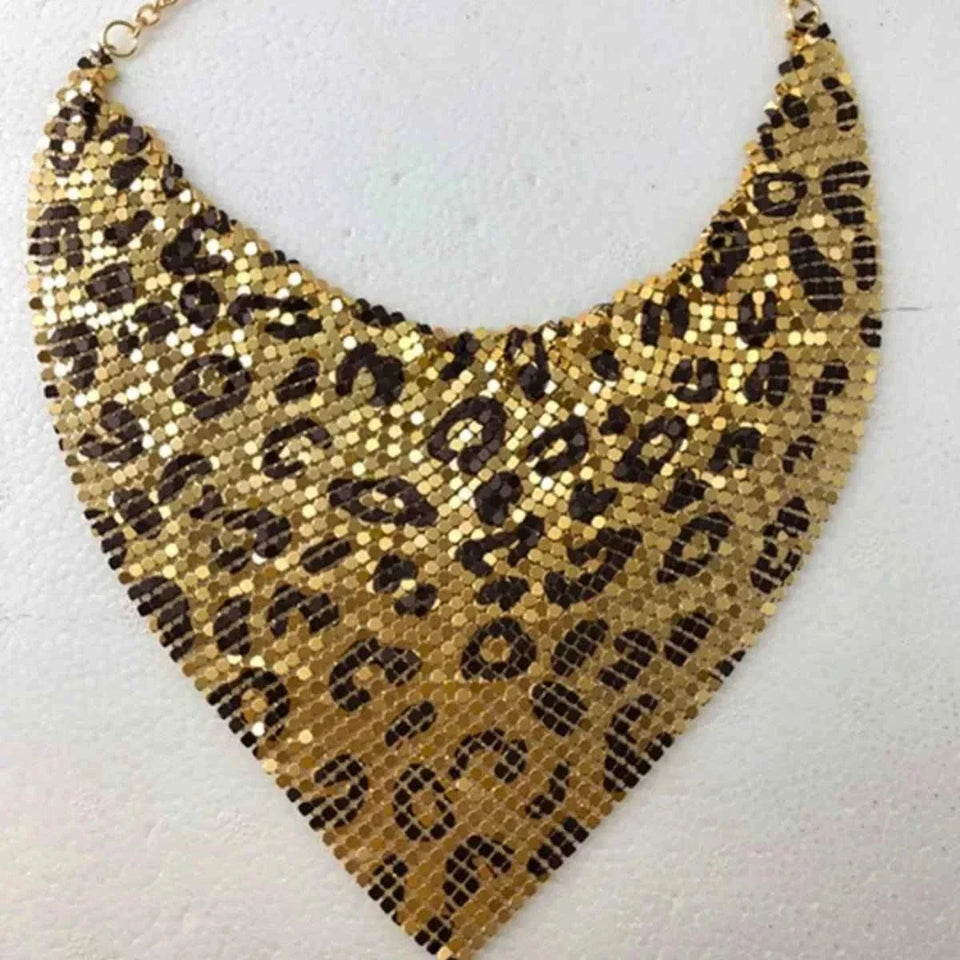 Leopard Necklace and Earrings Jewelry Set