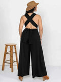 Plus Size V-Neck : Wide Leg Jumpsuit