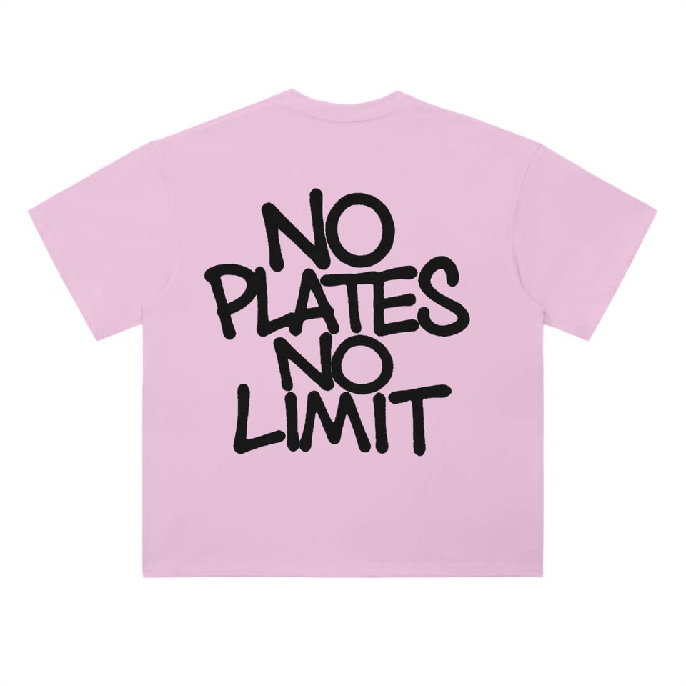 White NO PLATES Tee