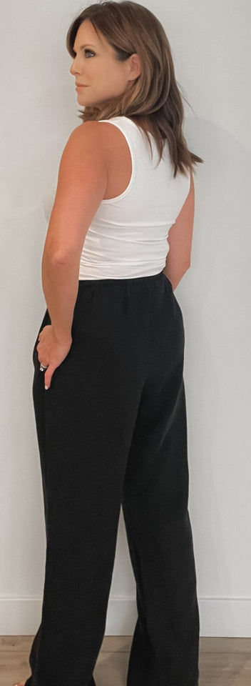 Capri Linen Pant-Black - Wear with style