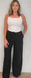 Capri Linen Pant-Black - Wear with style