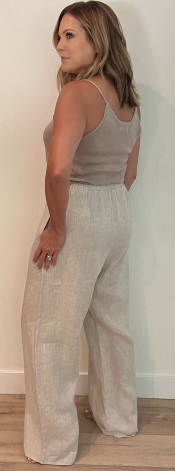 Capri Linen Pant-Natural - Wear with style