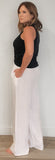 Capri Linen Pant-White - Wear with style