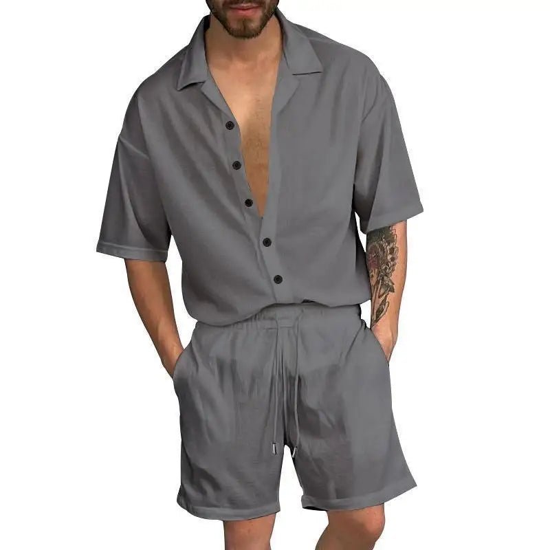 Cardigan casual beach shorts set - Wear with style