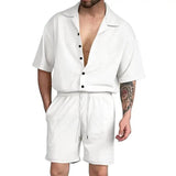 Cardigan casual beach shorts set - Wear with style
