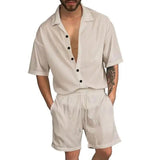 Cardigan casual beach shorts set - Wear with style