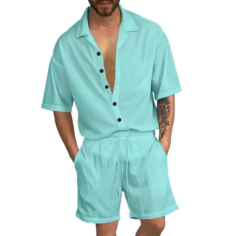 Cardigan casual beach shorts set - Wear with style
