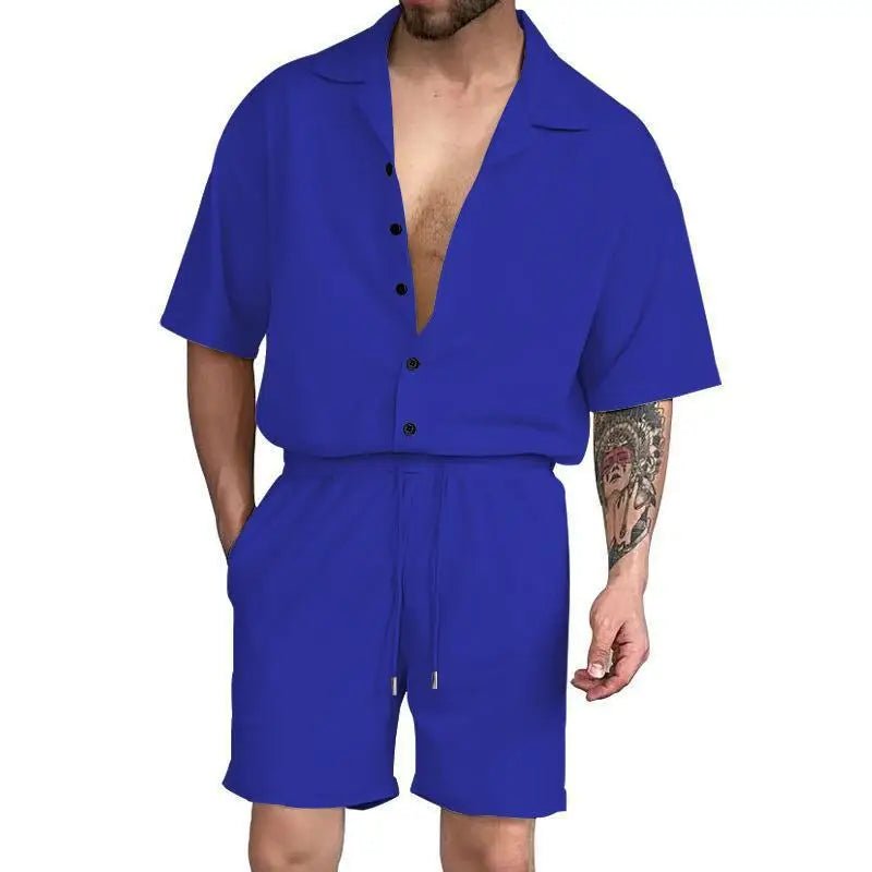 Cardigan casual beach shorts set - Wear with style