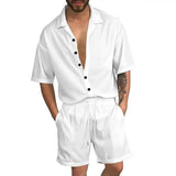 Cardigan casual beach shorts set - Wear with style