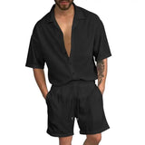 Cardigan casual beach shorts set - Wear with style