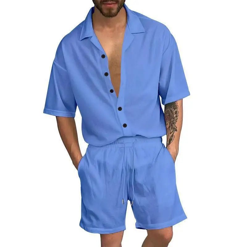 Cardigan casual beach shorts set - Wear with style