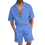 Cardigan casual beach shorts set - Wear with style