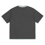 Charcoal with Powder Trim Knitted classic tee - Wear with style