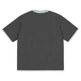 Charcoal with Powder Trim Knitted classic tee - Wear with style