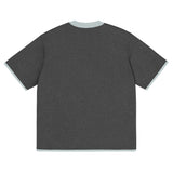 Charcoal with Powder Trim Knitted classic tee - Wear with style