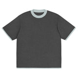 Charcoal with Powder Trim Knitted classic tee - Wear with style