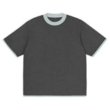 Charcoal with Powder Trim Knitted classic tee - Wear with style