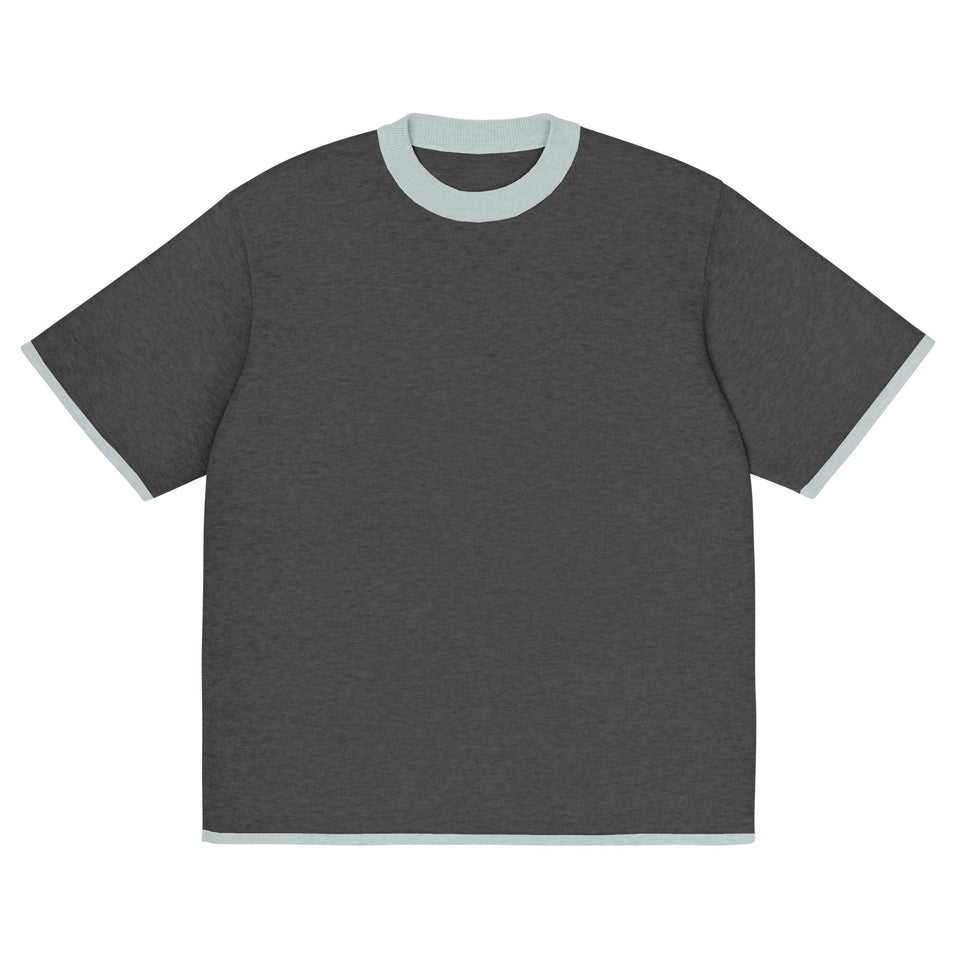 Charcoal with Powder Trim Knitted classic tee - Wear with style