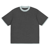 Charcoal with Powder Trim Knitted classic tee - Wear with style